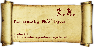 Kaminszky Mályva névjegykártya